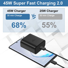 45W USB-C Super Fast Wall Charger 6FT Cable For Samsung Galaxy S20 S21 S22 S23