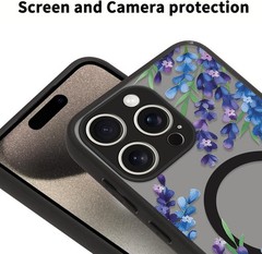 Floral Case for iPhone 15 Pro Max 6.7 Cute Flower Translucent Matte Case for Wom