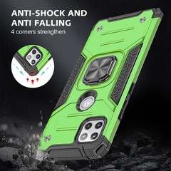 For Moto One 5G Ace Case + 2 Tempered Glass Shockproof,Motorola G 5G -Dark Green