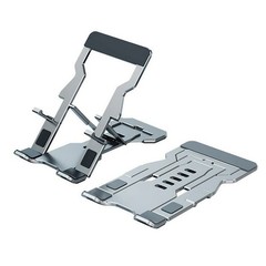 QiBok Aluminum Alloy Foldable Phone Stand, Portable Cell Stand for Grey