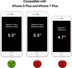 2PCS Case & HD Screen Protector for iPhone 8/7 Plus Heavy Duty Protection