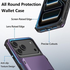 iPhone 17 Pro Max Case Wallet with Card Holder Dual Layer Heavy Duty Shockproof