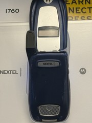 Motorola i760 – Blue and Silver ( Nextel ) Rare iDEN PTT Flip Phone Used