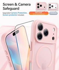 Translucent Matte Case for iPhone 17 Pro Max – Light Pink, Military Grade, Full