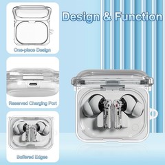 Clear TPU Protective Case Cover for Nothing Ear (a) with Carabiner Accessory