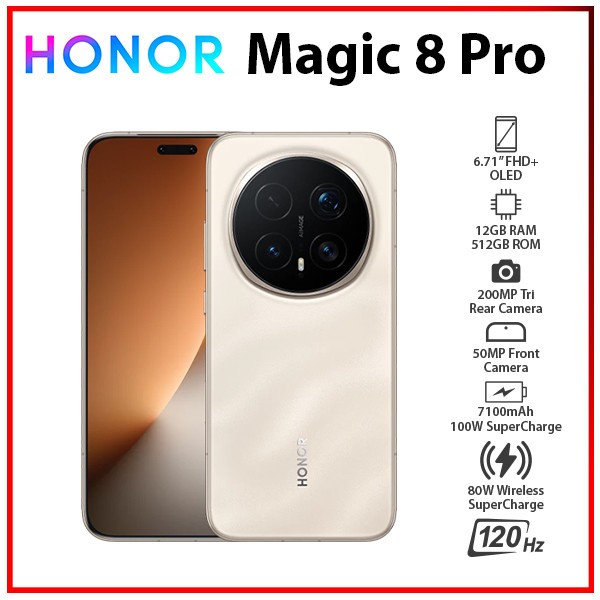 HONOR Magic8 Pro 5G 12GB+512GB GOLD Dual SIM Unlocked Android Cell Phone