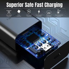 45W Super Fast Wall Charger Type USB-C 6FT Cable For Samsung Galaxy S22 S21 S20