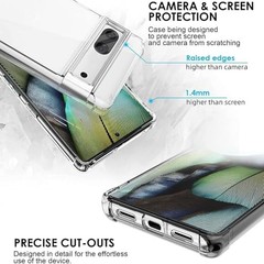 Google Pixel 7a Shockproof Bumper Case with Hybrid Hard PC & Flexible TPU Cover