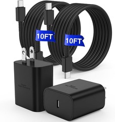 2 Pack 45W Super Fast Type-C Charger Block for Samsung Galaxy S25 S24 10FT