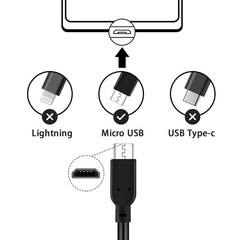 Micro USB Cable 2 Feet, 2.4A Fast Charging & Sync Android Charger, USB 2.0 A to