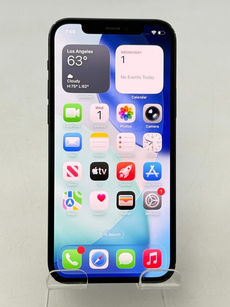 Unlocked Apple iPhone 12 6.1&Prime; A2172 256GB Black BH74% For Parts