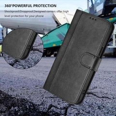 Google Pixel 10/Pixel 10 Pro Phone Case Wallet, Flip Leather TPU Cover, Black