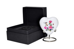 Hummingbird Heart Urn – Mini Heart Cremation Urn with Stand & Premium Box – Smal