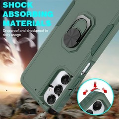 Samsung Galaxy A05s Case, Dual Layer Shockproof Kickstand Phone Case, Dark Green