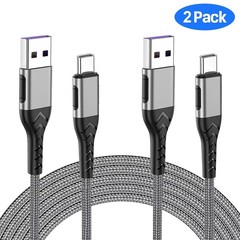 10ft USB Type C Cables – Quick Charge for Android Devices – 2-Pack