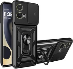 for Motorola Moto Edge (2024) Heavy Duty Protective Armor with Magnetic Kickstan