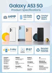 Brand New Sealed Samsung Galaxy A53 5G SM-A536U -128GB 6.5&Prime; Black (Unlocked)