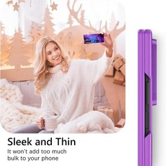 Glow in the Dark Slim Protective Case for Samsung Galaxy Z Fold 7, Purple Nebula