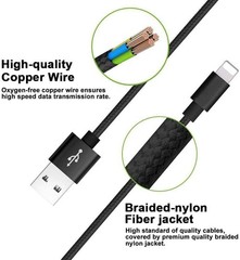 Compatible Phone Cable, [2Pack] 4FT Nylon Braided Fast Charging USB Cord Replace