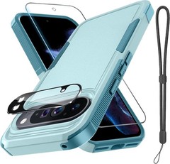 Heavy Duty Black Matte Case for Google Pixel 9 Pro XL with Screen & Lens Protect