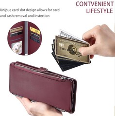 Moto G Power 5G Wallet Case 2024 Release 6.7&Prime; PU Leather Flip Phone Case Red