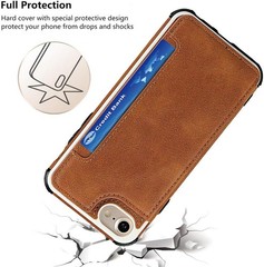 iPhone SE(2022)/SE(2020)/7/8/6/6s Wallet Case with Card Slots and Wrist Strap