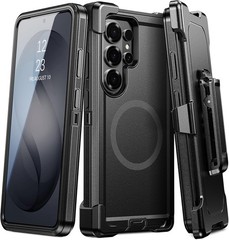 Samsung Galaxy S26 Ultra Case with Belt Clip Holster, Heavy Duty Protection Blac