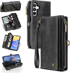 Samsung Galaxy A15 Wallet Case, RFID Blocking PU Leather Flip Cover with Strap