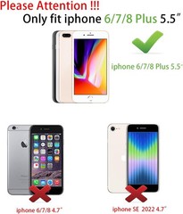 iPhone 6/7/8 Plus Case with HD Screen Protector, 3-Layer Heavy Duty Cover, Black