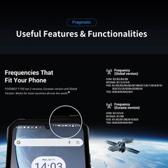 Global FOSSiBOT F105 4G LTE Rugged Phone Android 14 Dual SIM Waterproof 10300mAh