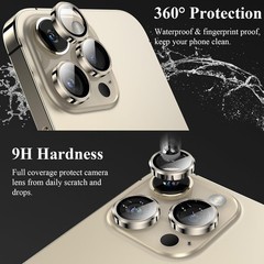 6.7 Inch/6.1 Inch Camera Lens Protector Tempered Glass Cover, 1 Set (Gold)