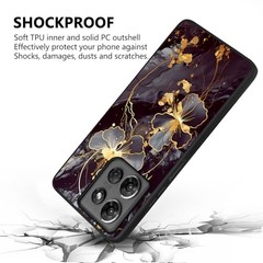 Cute Flower Slim Fit Glow in The Dark Case for Moto G Stylus 5G 2025 – Black Gol