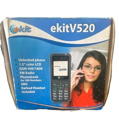 ekit V520 GSM Unlocked Mobile Phone Black FM Radio 1.5&Prime; LCD SMS Phonebook
