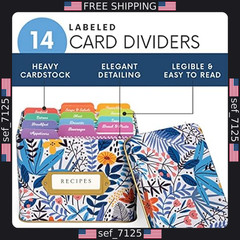 Jot & Mark Recipe Card Set: 25 4×6 Cards & 14 Dividers in Decorative Tin