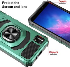 Cloud Mobile Stratus C7 Phone Case with Tempered Glass Screen Protector, Dark Gr