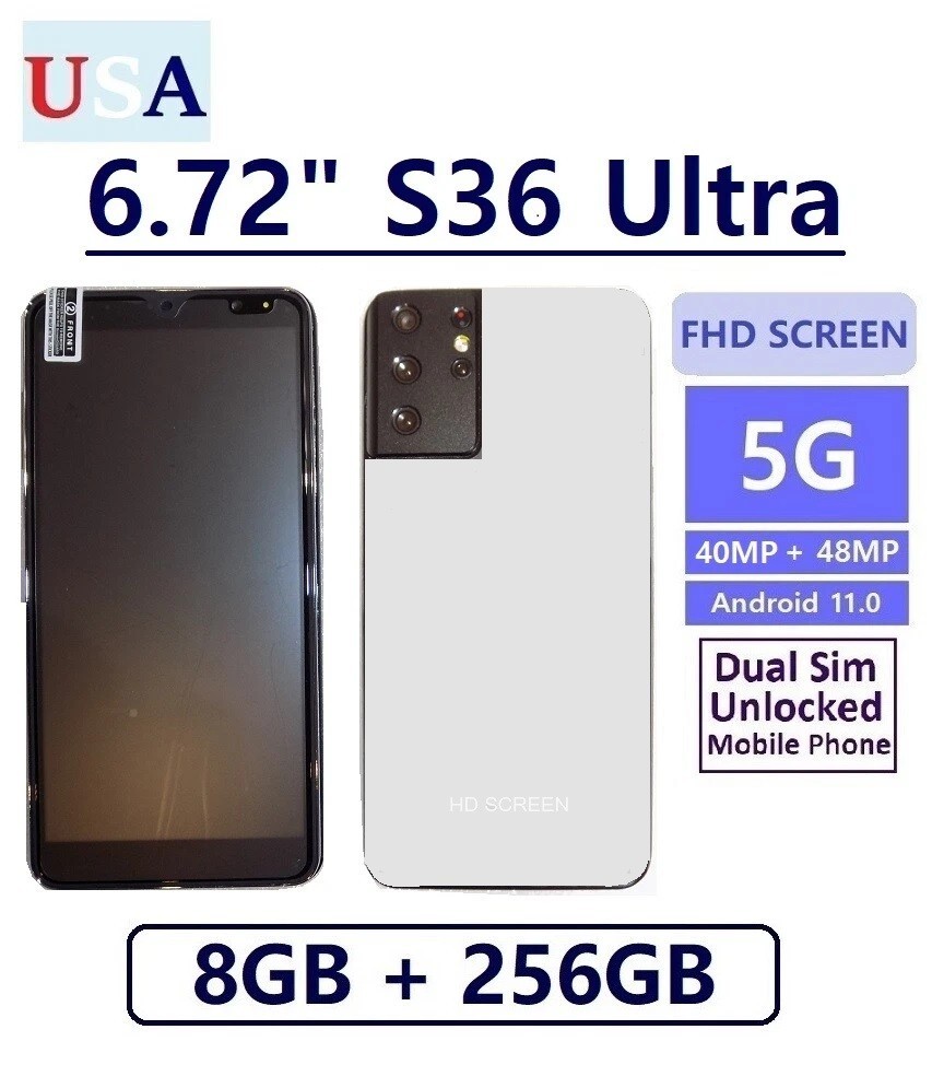 S36 Ultra 6.72 SmartPhone 5G 8GB+256GB Android 10 Unlocked Silver PARTS/REPAIR