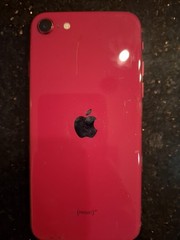 Used IPhone SE, Red, 64GB, Model A2275 Unlocked, Includes Original Box