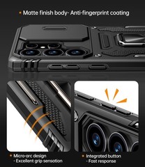 For Samsung Galaxy S25 Ultra Case w/ Military Grade Protective Cover & Kickstand