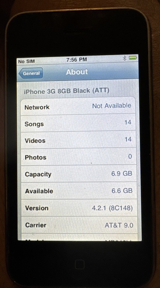 iPhone 3G 8GB Black (AT&T) A1241 (GSM) Fast Ship Good Used CRACK Back
