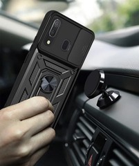 Case for Samsung Galaxy A20 /A30 with Screen Protector Magnetic car mount Black