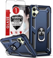 Rugged Heavy Duty Phone Case for Samsung Galaxy A05 with Glass Screen Protector