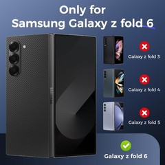 Samsung Galaxy Z Fold 6 Case with Built-in Privacy Screen Protector, Black