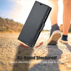 Samsung Galaxy S22 Ultra Case Leather Protection Cover Wallet Card Holder Rugged