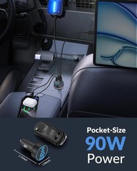 4-Port USB C Car Charger, 90W Fast Charging Cigarette Lighter Adapter [4 in 1]