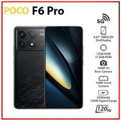 (Unlocked) Xiaomi POCO F6 Pro 5G BLACK 12GB+512GB Dual SIM Android Cell Phone