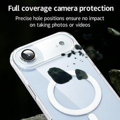 Magnetic case for iPhone Air, Built in Camera Lens Protector,Crystal Transparent