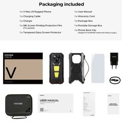 DOOGEE V Max LR 5G Rugged Phone Android 15 Mobile Waterproof Rangefinder Unlock