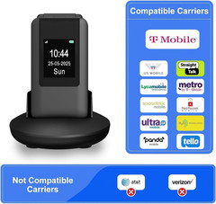 2.8+1.5&Prime; Flip Phone Unlocked, Dual Screen Flip Phones for Seniors, SOS Button?Sp