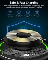 15W Fast Wireless Charging Pad for iPhone 17/16/15, Samsung Galaxy S25/S24