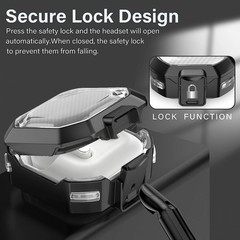 Black TPU Protective Cover with Secure Lock for Galaxy Buds 4 & 4 Pro Case